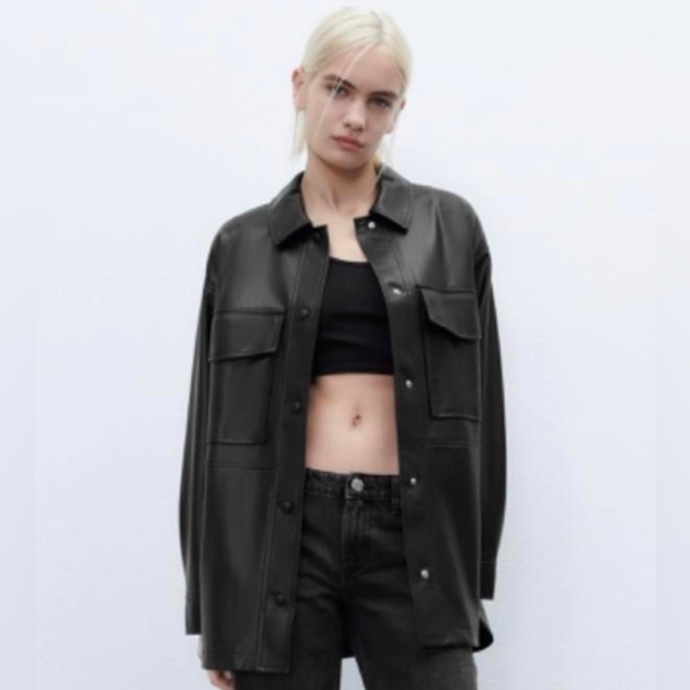 Zara faux leather jacket. Size M